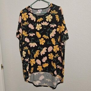 NWT LuLaRoe Navy Tee with Floral Design